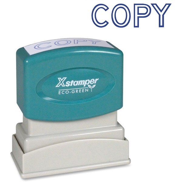 Xstamper "Copy" Pre-inked Stamp, 1/2"x1-5/8" Impression, Blue Ink XST1006